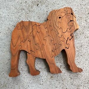 Wooden English Bulldog dog animal puzzle Handmade Hand-carved Jigsaw